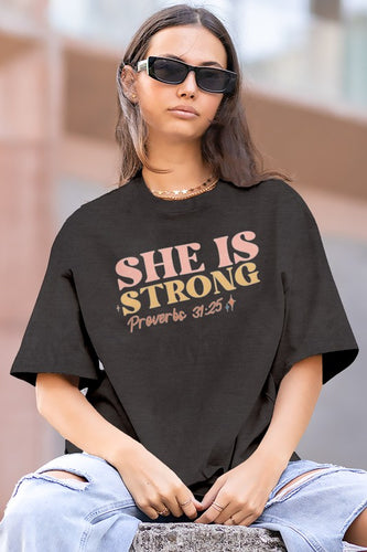 She is Strong, Vintage OVERSIZED Graphic Tee