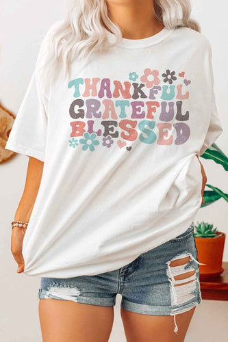 THANKFUL BLESSED GRAPHIC T SHIRT