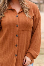 Plus Size Waffle-Knit Button Up Shirt