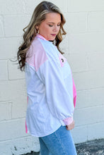 Bonbon Patchwork Pockets Half Button Plus Size Sweatshirt