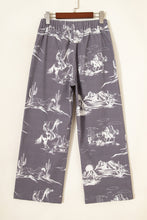 Gray Wild West Riding Vintage Printed Shift Jeans