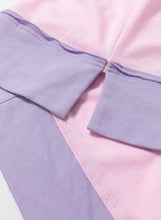 Pink Rainbow Stripe Henley Collar Patchwork Mini Dress