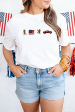 White American Icons Embroidered Casual T Shirt