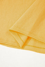 Banana Cream Contrast Trim Raw Hemline Short Sleeve Loose Top