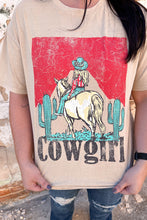 Khaki Cowgirl Slogan Print Rodeo Graphic Tee