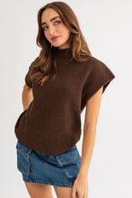 Turtle Neck Power Shoulder Sweater Vest