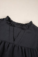 White Basic Textured Tiered Ruffle Sleeve Blouse for Women