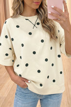 Yellow Polka Dot Print Crossed Seam Detail Oversize Tee