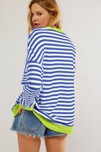 Racing Red Striped Contrast Trim Drop Shoulder Sweatshirt