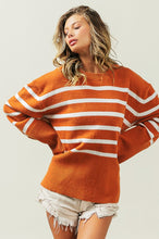 Ribbed Hem Stripe Sweater