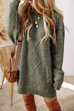 Women Knit Drop Shoulder Loose Fit Sweater Dress