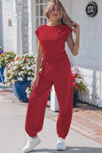 Moonlight Jade Solid Color Cropped Tank Top and Jogger Pants Set