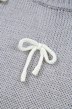 Parchment Bowknot Applique Cap Sleeve Sweater