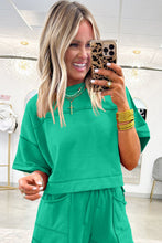 Mint Green Drop Shoulder Boxy Tee and Barrel Pants Set