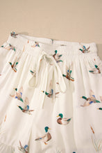 Beige Mallard Print Shirt Style Short Two Piece Set