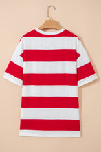 Bright Pink Striped Color Block Oversize Tunic Tee