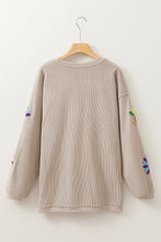 Smoke Gray Sequin Turkey Graphic Corded Baggy Sweatshirt