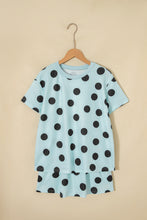 White Polka Dot Short Sleeve Top Casual Skort 2pcs Outfit