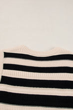 Black Stripe Round Neck Knit Top