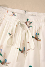 Beige Mallard Print Shirt Style Short Two Piece Set