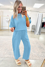 Mint Green Drop Shoulder Boxy Tee and Barrel Pants Set