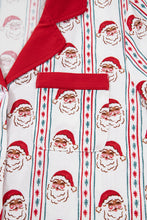 White Christmas Santa Claus Contrast Ruffle Trim Pajama Set