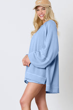 Jet Stream Corded Lantern Sleeve Pullover Ruffle Mini Skirt Set