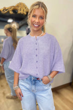 Beau Blue 3/4 Sleeve Boxy Knit Button Down Sweater Cardigan