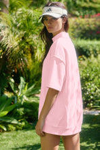 Yellow Cream Solid Color Exposed Seam Mock Neck Oversize Tee Casual Shorts 2pcs Outfit