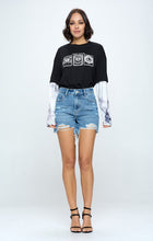 HIGH RISE RIPPED DENIM SHORTS