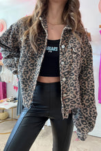 Dark Khaki Leopard Print Raw Hem Cropped Jacket