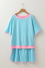 Evergreen Plus Size Contrast Trim T Shirt and Skort Two Piece Set