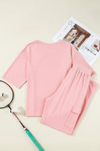 Apricot Pink Half Sleeve T-Shirt & Cargo Sweatpants Set