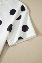 White Polka Dot Short Sleeve Top Casual Skort 2pcs Outfit