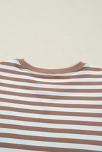 Orange Stripe Short Bubble Sleeve T Shirt