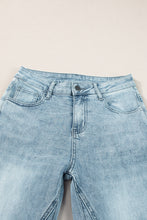 Dusk Blue Acid Wash Flared Leg Jeans