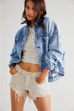 Light Blue Washed Oversized Pocketed Denim Jacket