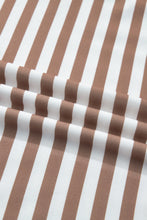 Orange Stripe Short Bubble Sleeve T Shirt