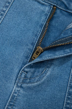 Dark Brown Retro Washed Patch Pocket Loose Jeans