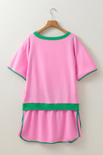 Evergreen Plus Size Contrast Trim T Shirt and Skort Two Piece Set