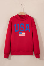 Racing Red Mock Neck Reversible USA/America Graphic Sweatshirt