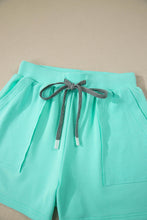 Sachet Pink V Neck Short Sleeve Top Drawstring Shorts 2pcs Set