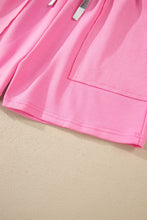 Sachet Pink V Neck Short Sleeve Top Drawstring Shorts 2pcs Set