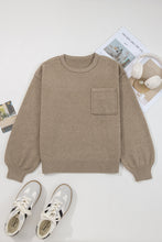 Dark Khaki Pocket Pullover Sweater
