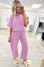 Mint Green Drop Shoulder Boxy Tee and Barrel Pants Set
