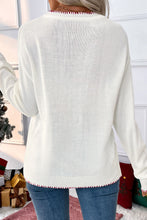 White Sweet Bow Long Sleeve Knit Sweater