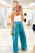 Medium Grey Mineral Wash Knot High Waist Raw Hem Pants