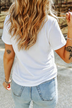 White American Icons Embroidered Casual T Shirt