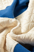 White Quilted Color Block Patchwork Oversize Hoodie