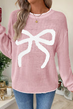 White Sweet Bow Long Sleeve Knit Sweater